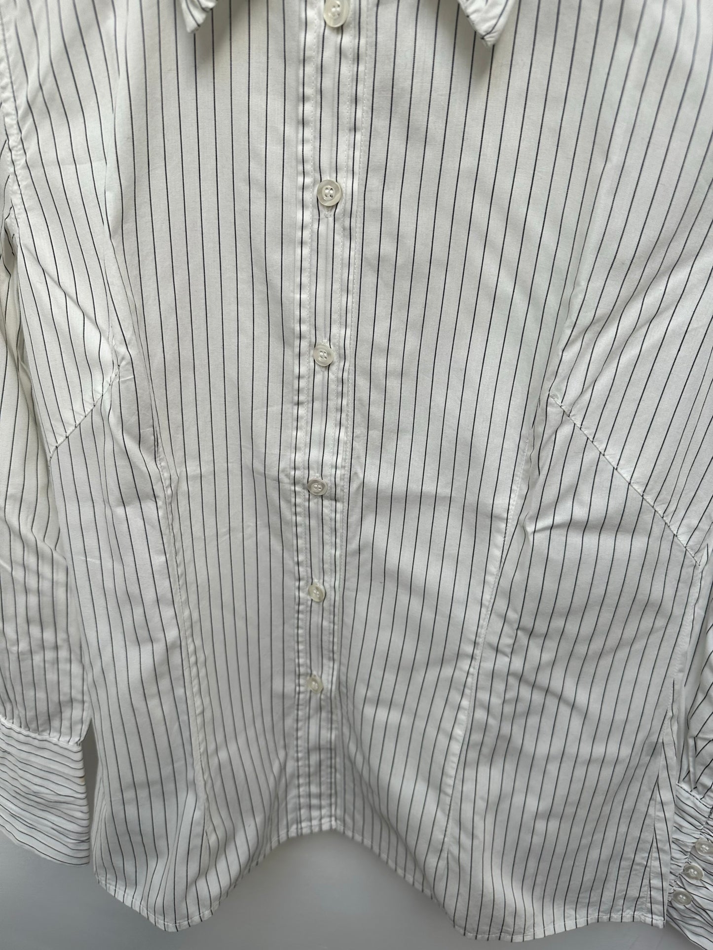 Turnover witte streep blouse maat 40