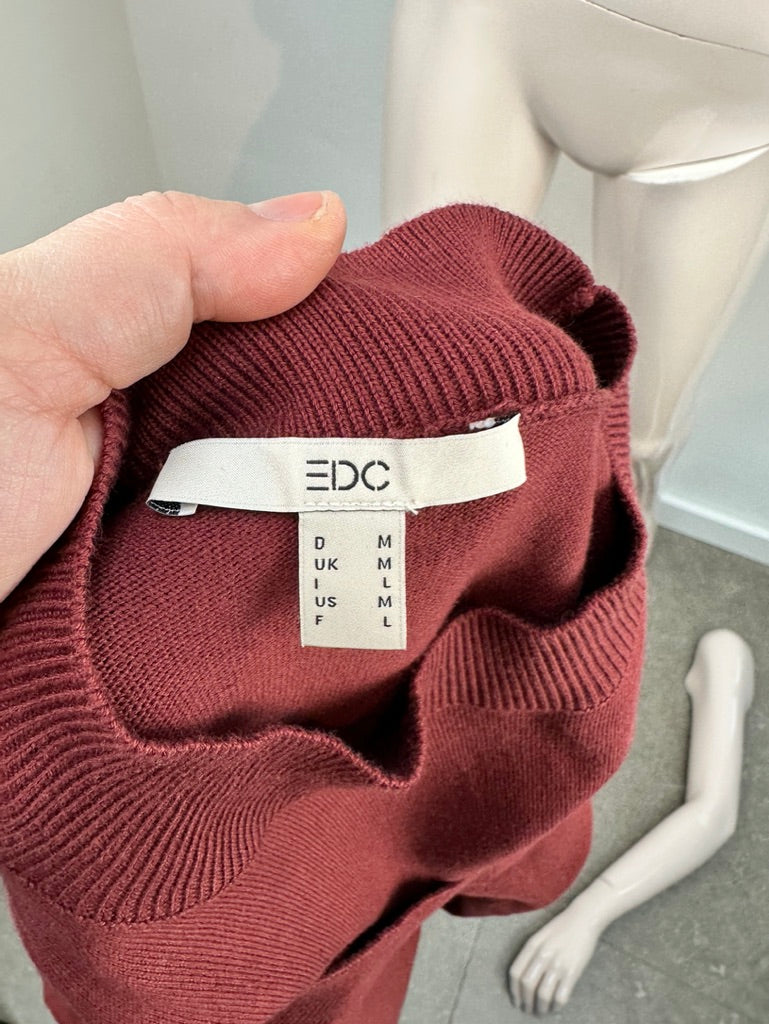 EDC by Esprit bordeauxrode jurk tweelaags maat M
