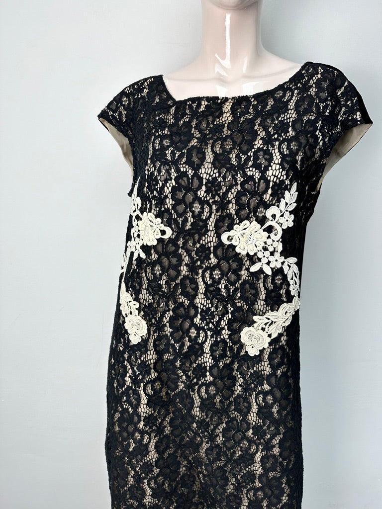 Max Mara jurk met fluweel en kant maat 42