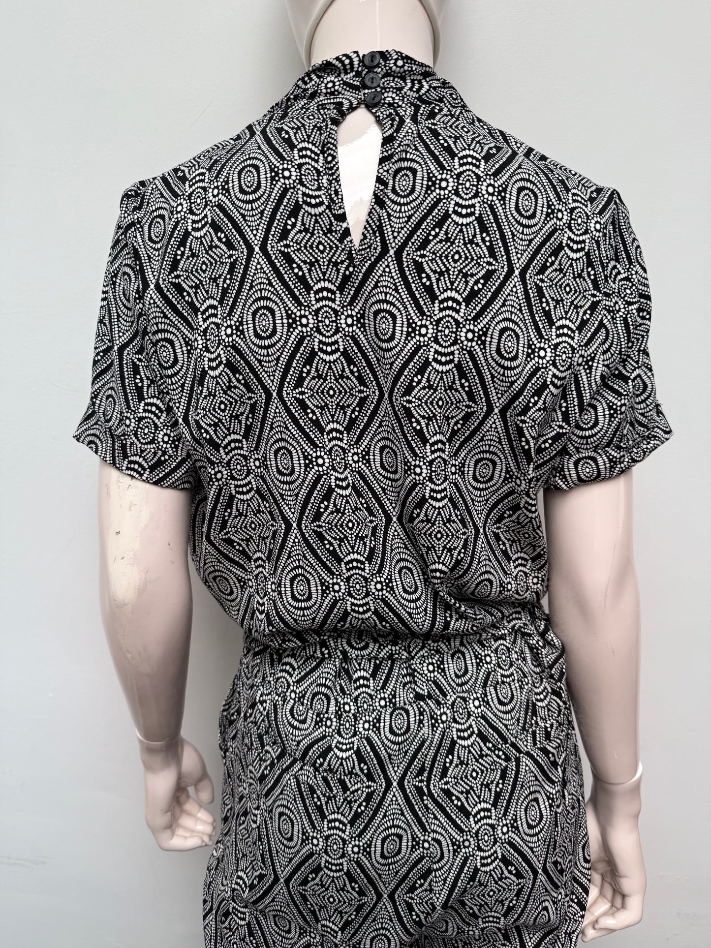 NED Jumpsuit maat M Donkerblauw; wit