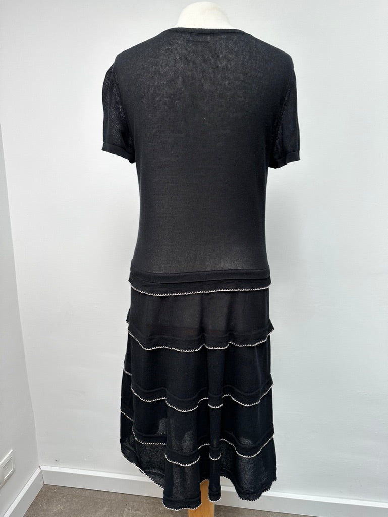 Valentino RED zwarte jurk met ruffles maat 40