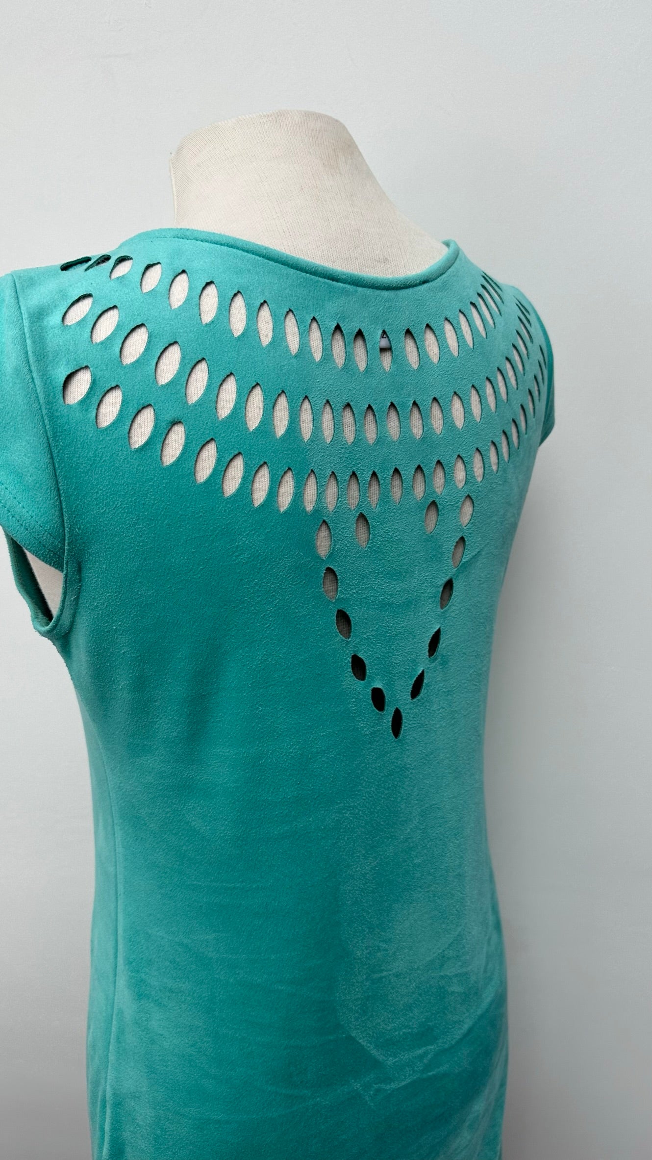 Jeff Gallano turquoise jurk met open print maat 2