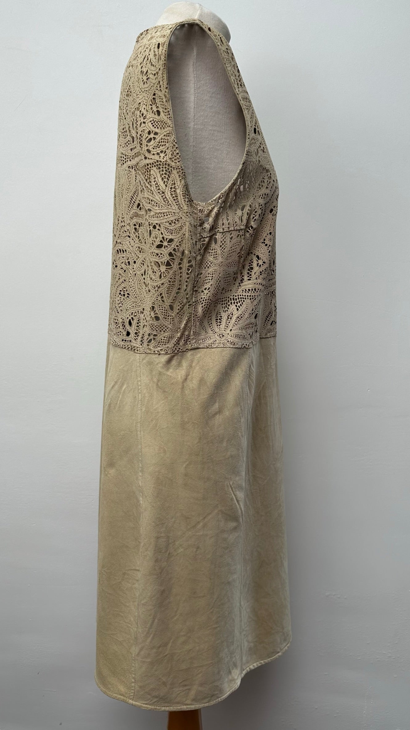 ...Soul beige leren jurk maat 40