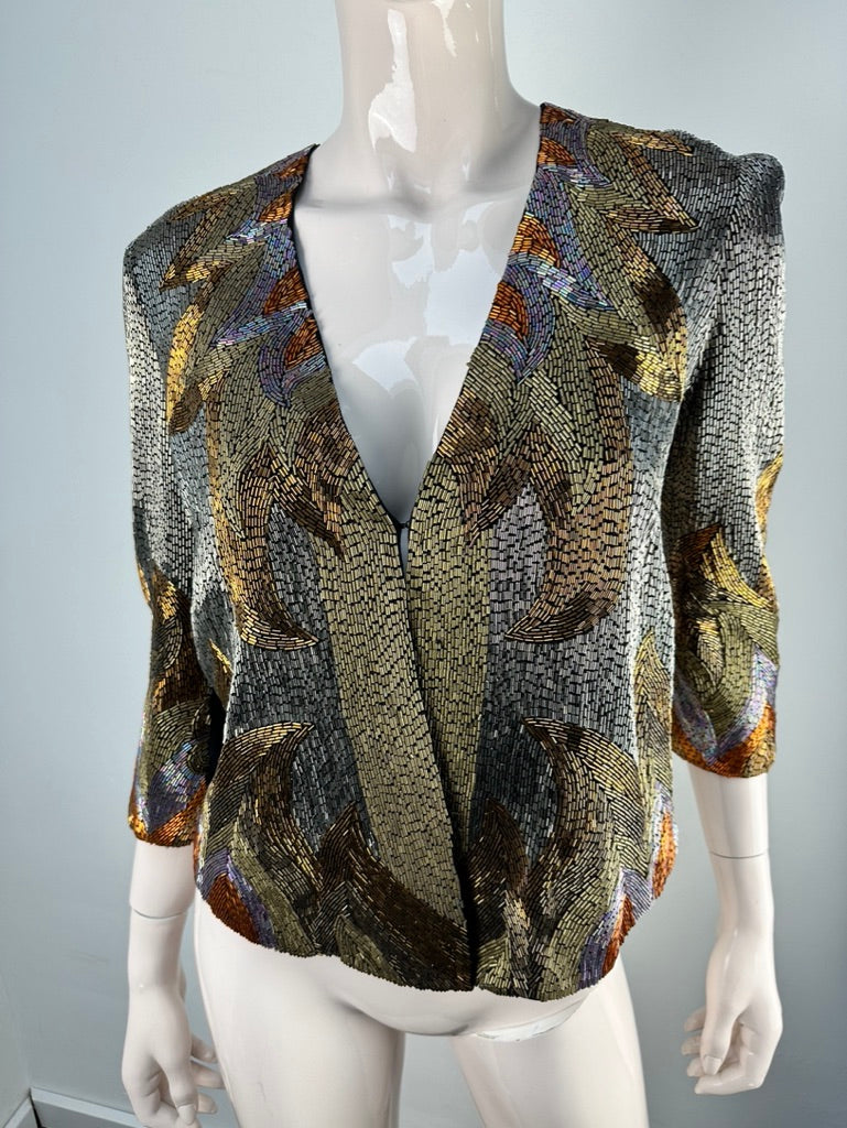 Haute hippie jasje met kraaltjes maat small
