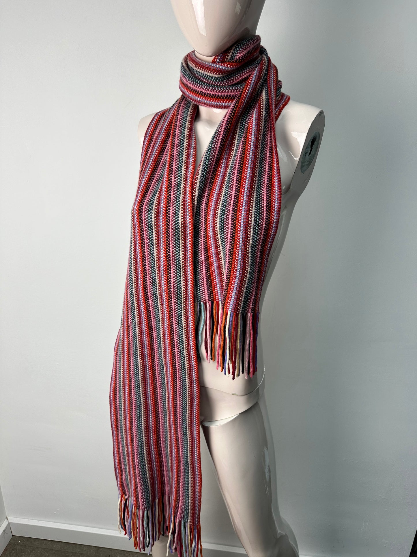 William Lockie gestreepte sjaal van cashmere