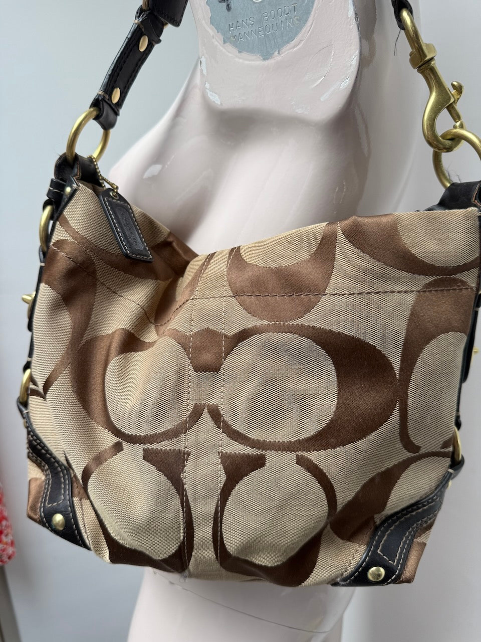 Coach Tas Y2K style bruin/beige