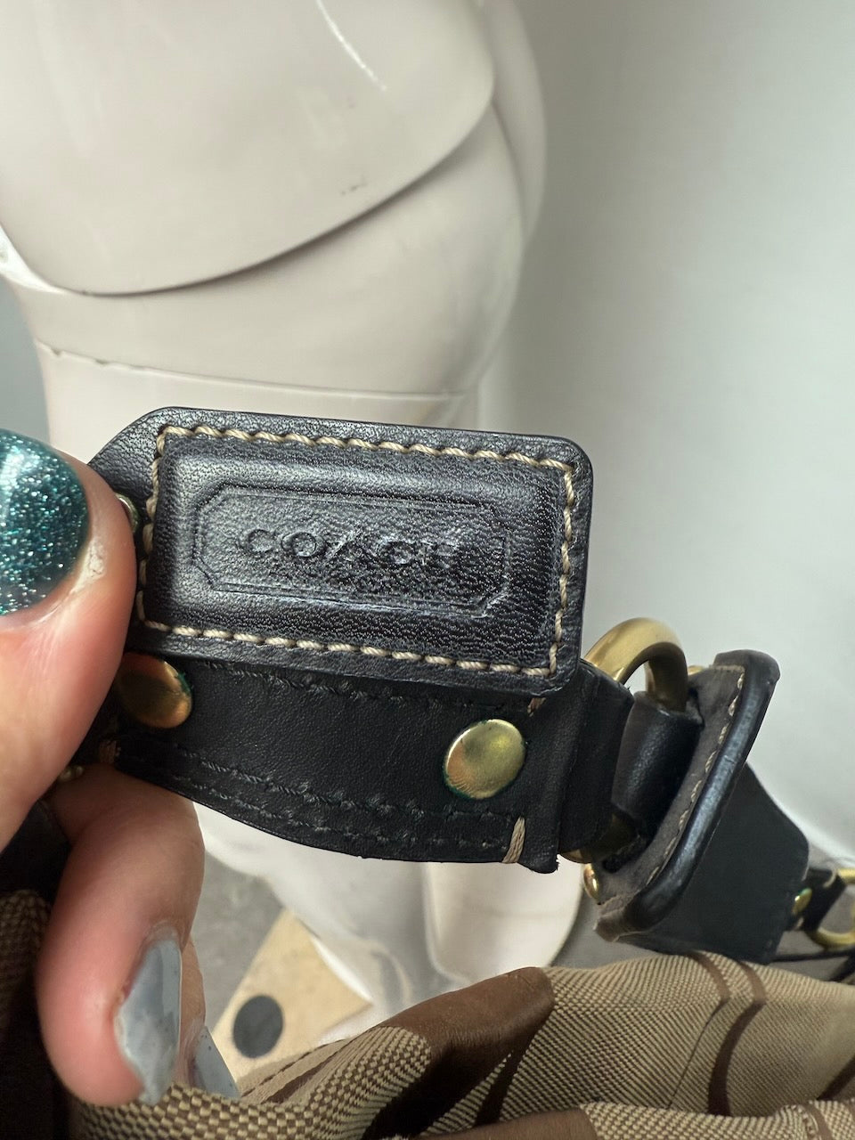 Coach Tas Y2K style bruin/beige