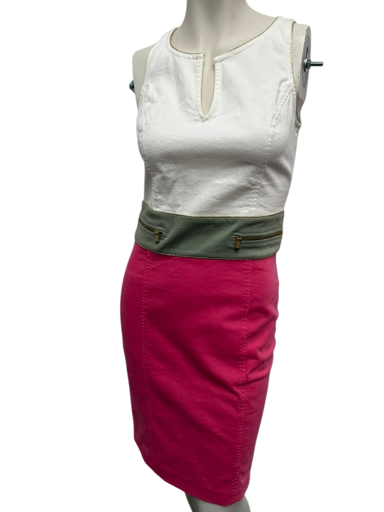 caroline biss Jurk maat S wit, roze, groen
