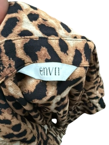 envi Blouse maat S Bruin en zwart luipaard