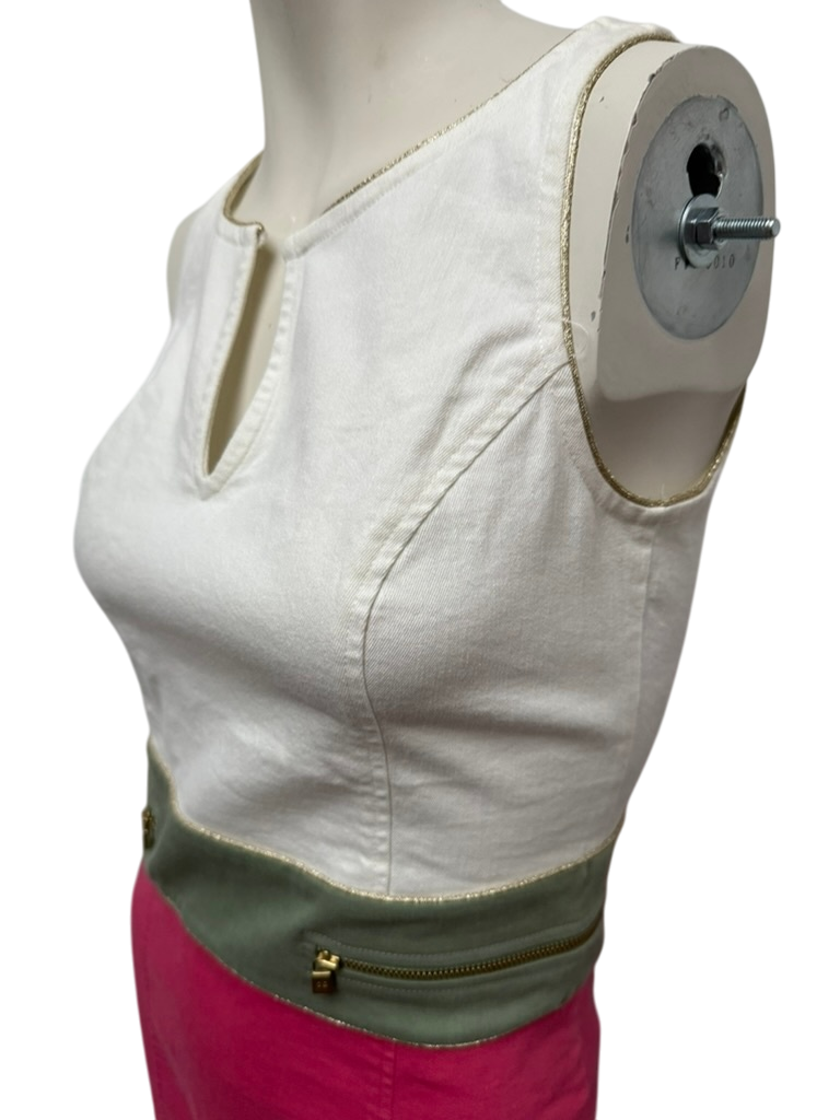 caroline biss Jurk maat S wit, roze, groen