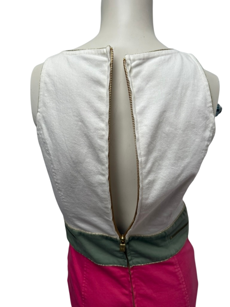 caroline biss Jurk maat S wit, roze, groen