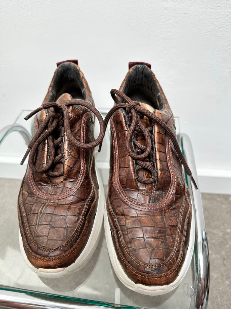 Nubikk bruine leren sneakers maat 38