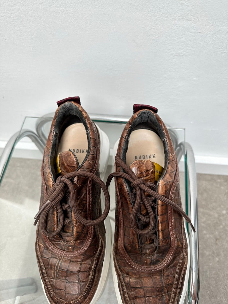 Nubikk bruine leren sneakers maat 38