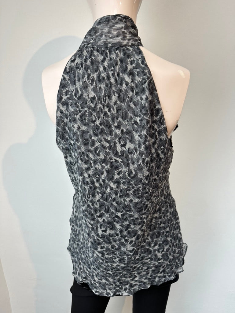 Louisa Cerano top in animal print grijs/zwart maat 42