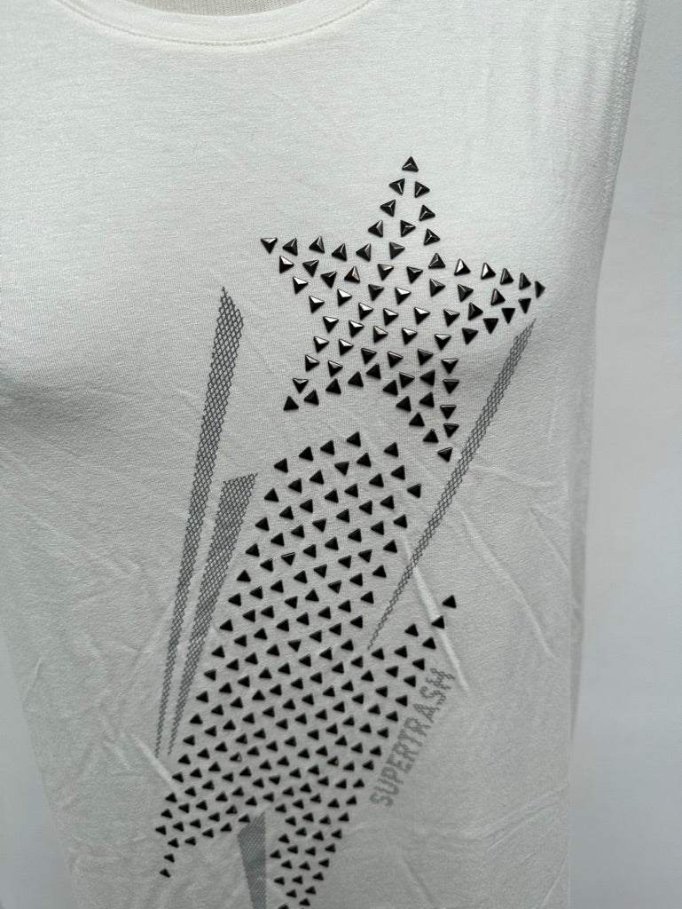 Supertrash mouwloze top wit maat XL