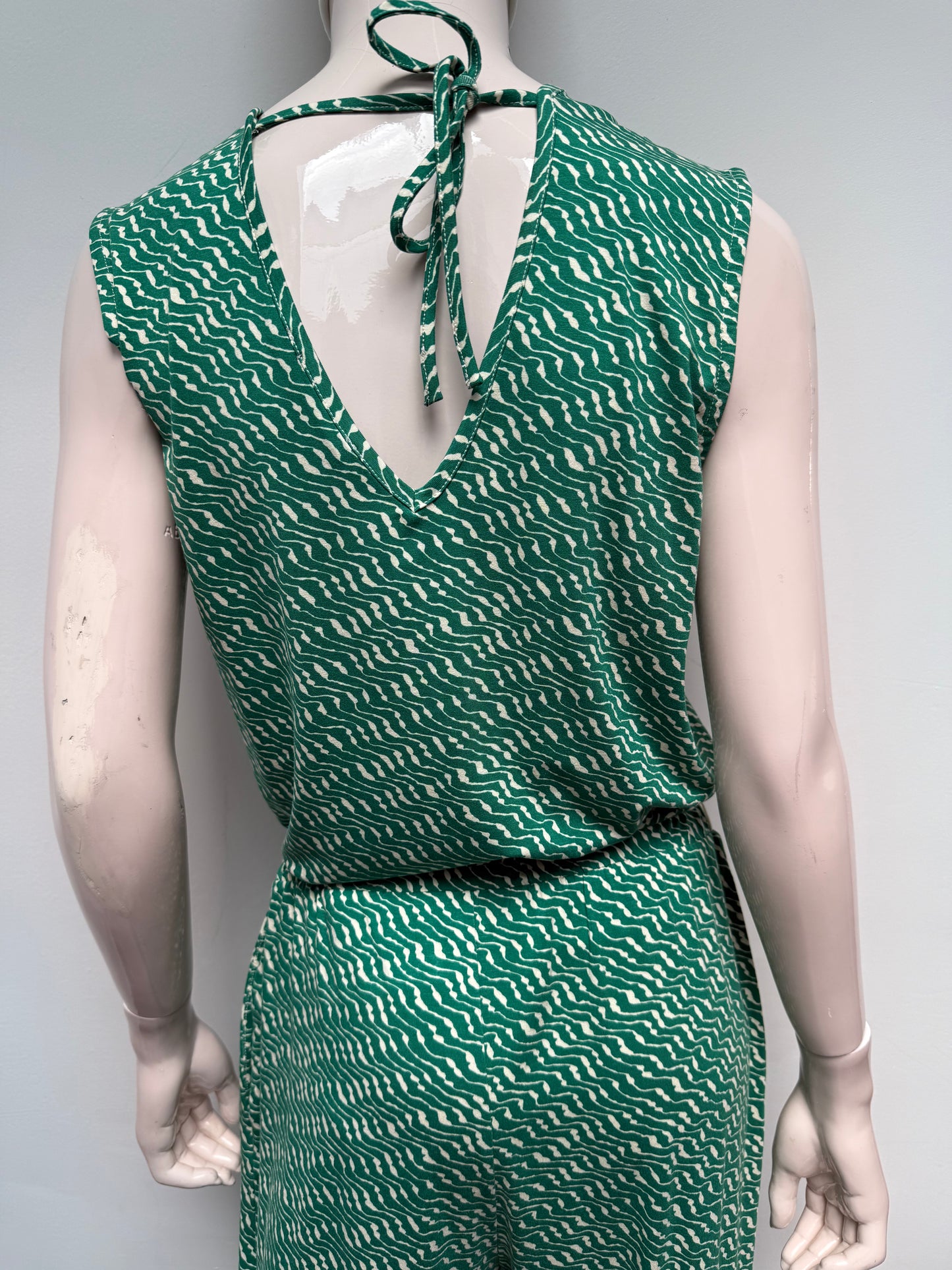 Expresso Jumpsuit maat M groen, beige