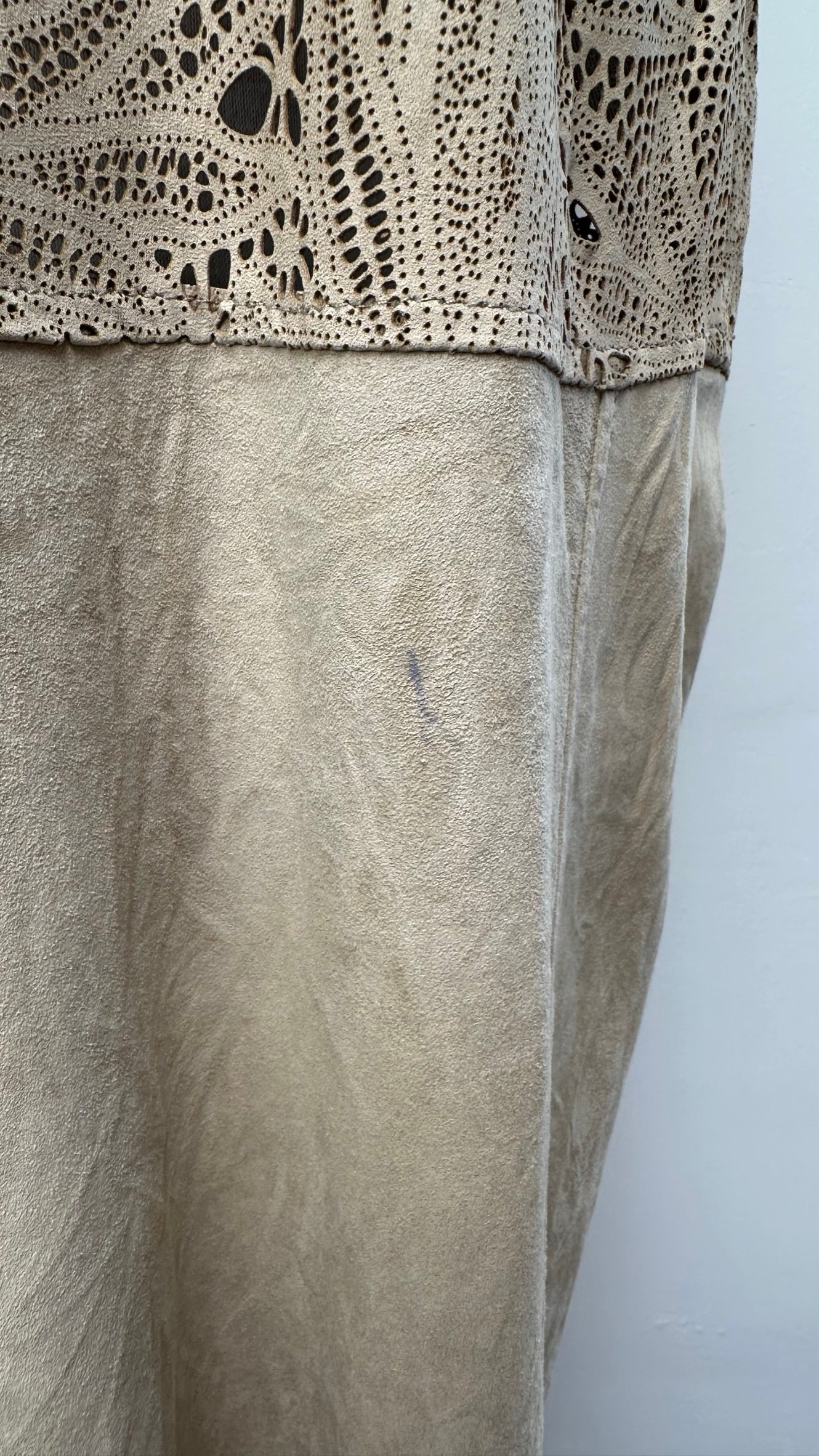 ...Soul beige leren jurk maat 40