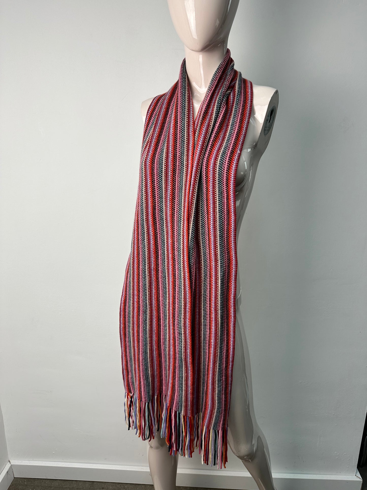 William Lockie gestreepte sjaal van cashmere
