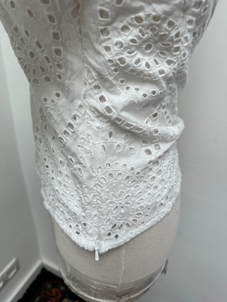 H&M wit bloesje met broderie maat 36