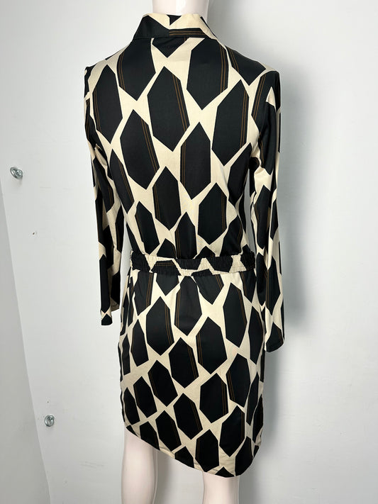 K-design Jurk maat xxs beige; zwart