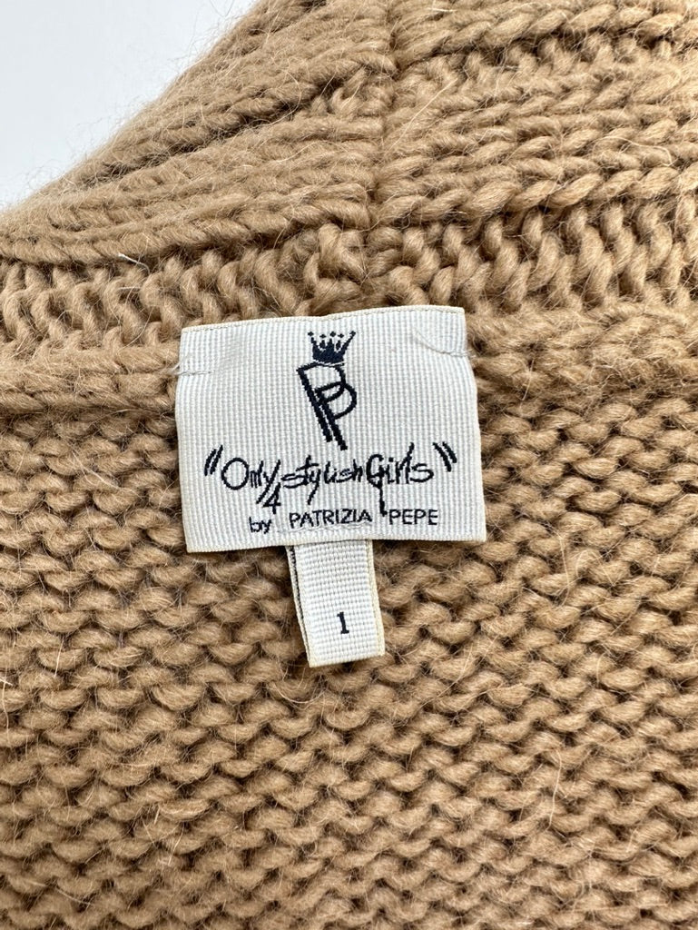 Patrizia Pepe Beige knitted vest maat 1