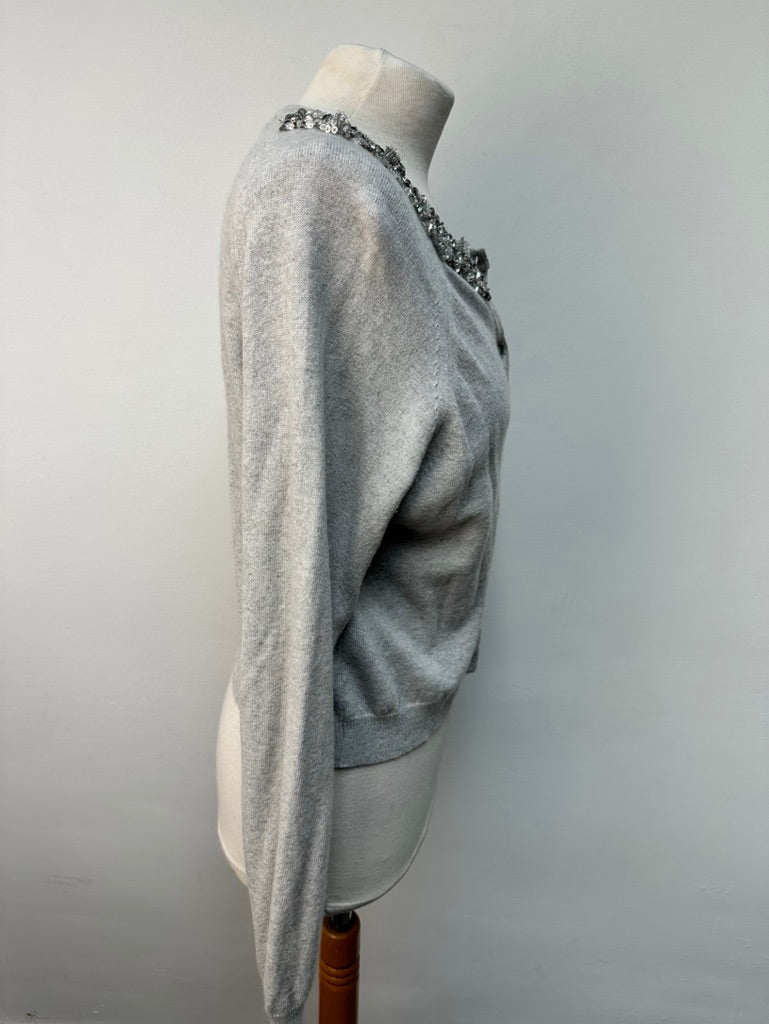 Blumarine Blugirl grijs vestje met kraaltjes maat 38