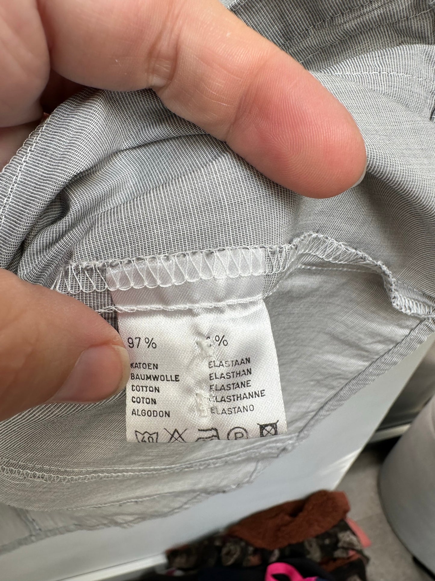 Purdey grijze blouse met witte kraag maat 36