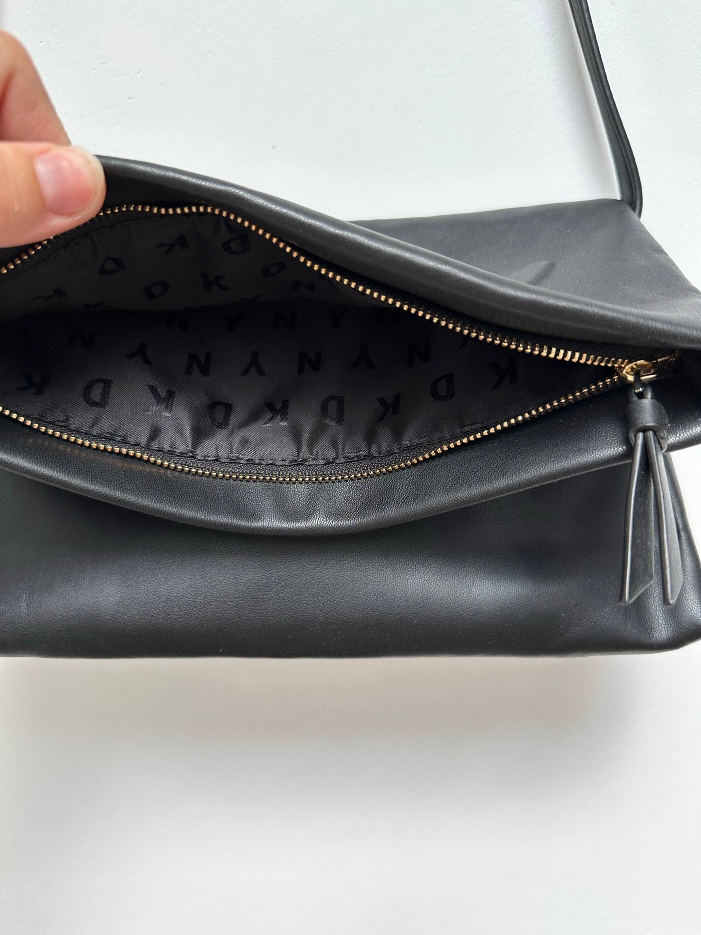 DKNY zwarte leren tas