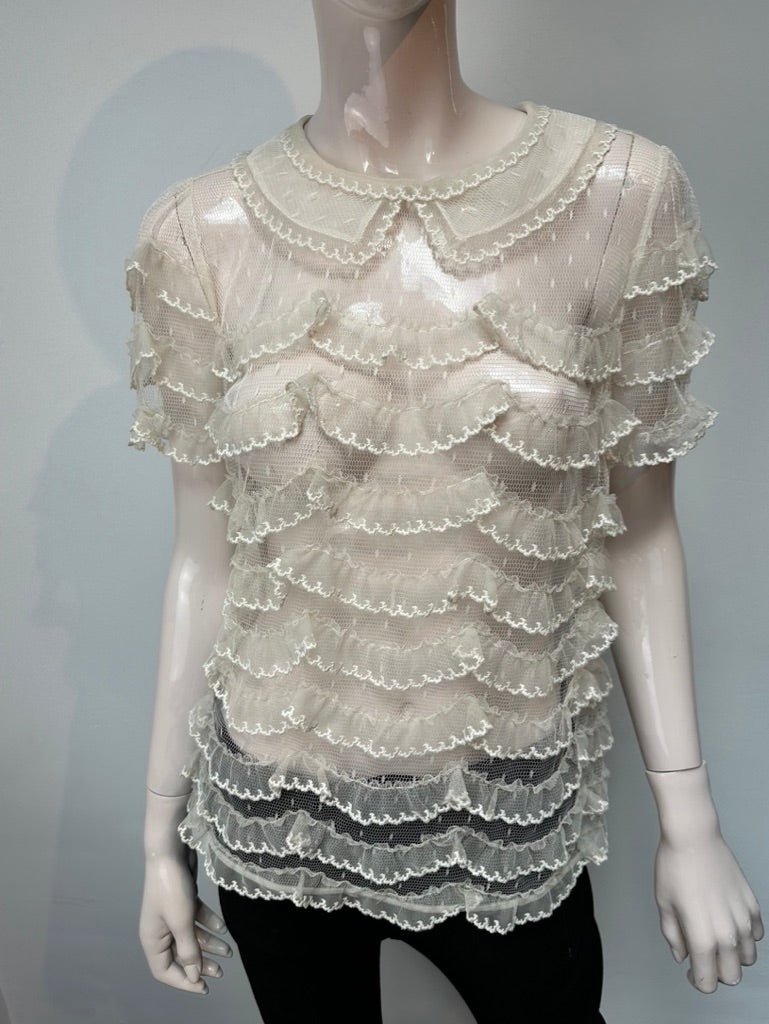 Red Valentino beige transparante top maat 40