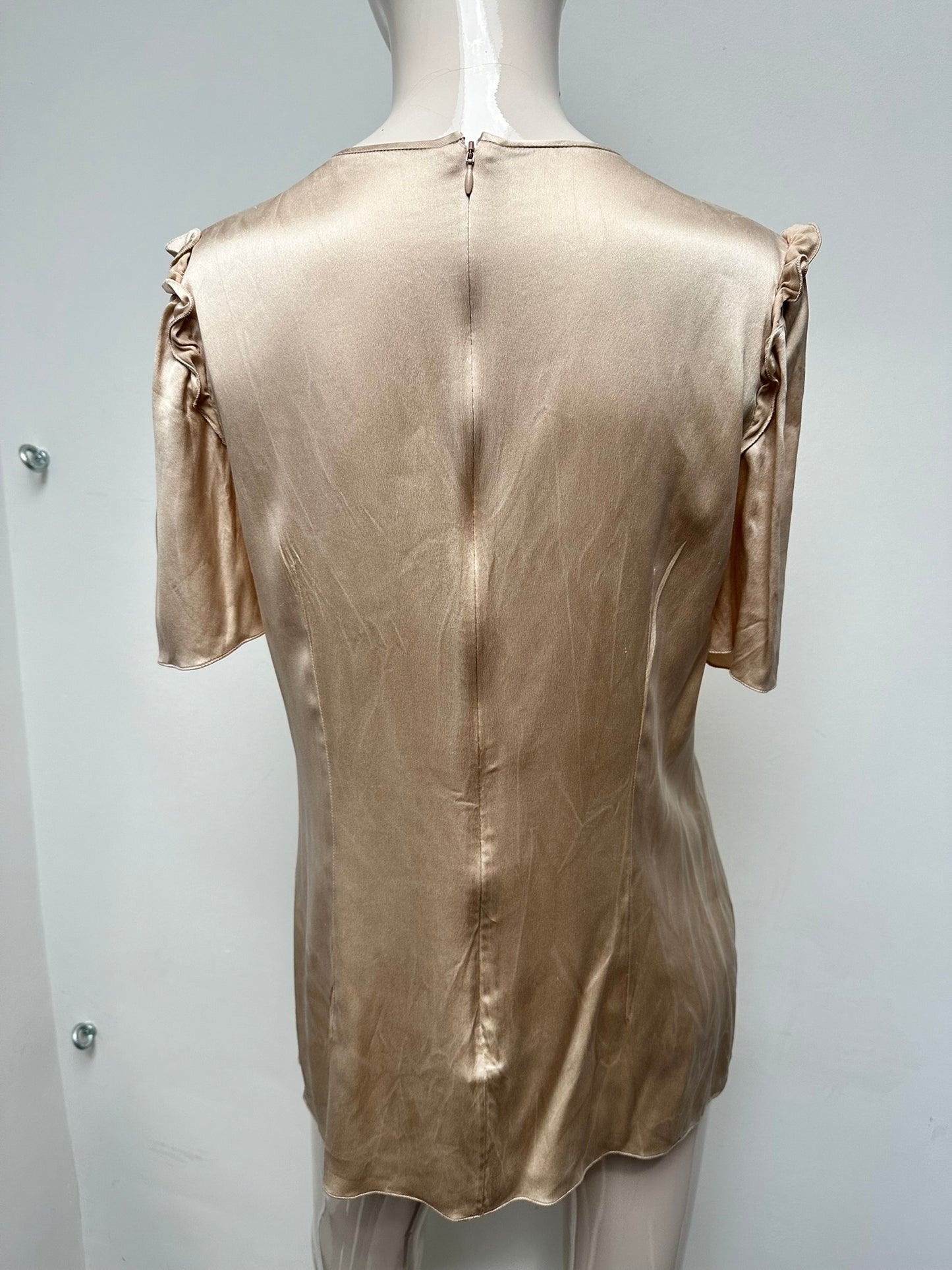 D&G Dolce & Gabbana zijden top met korte mouw maat 40