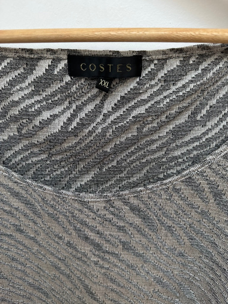 Costes zilveren top met open rug maat XXL