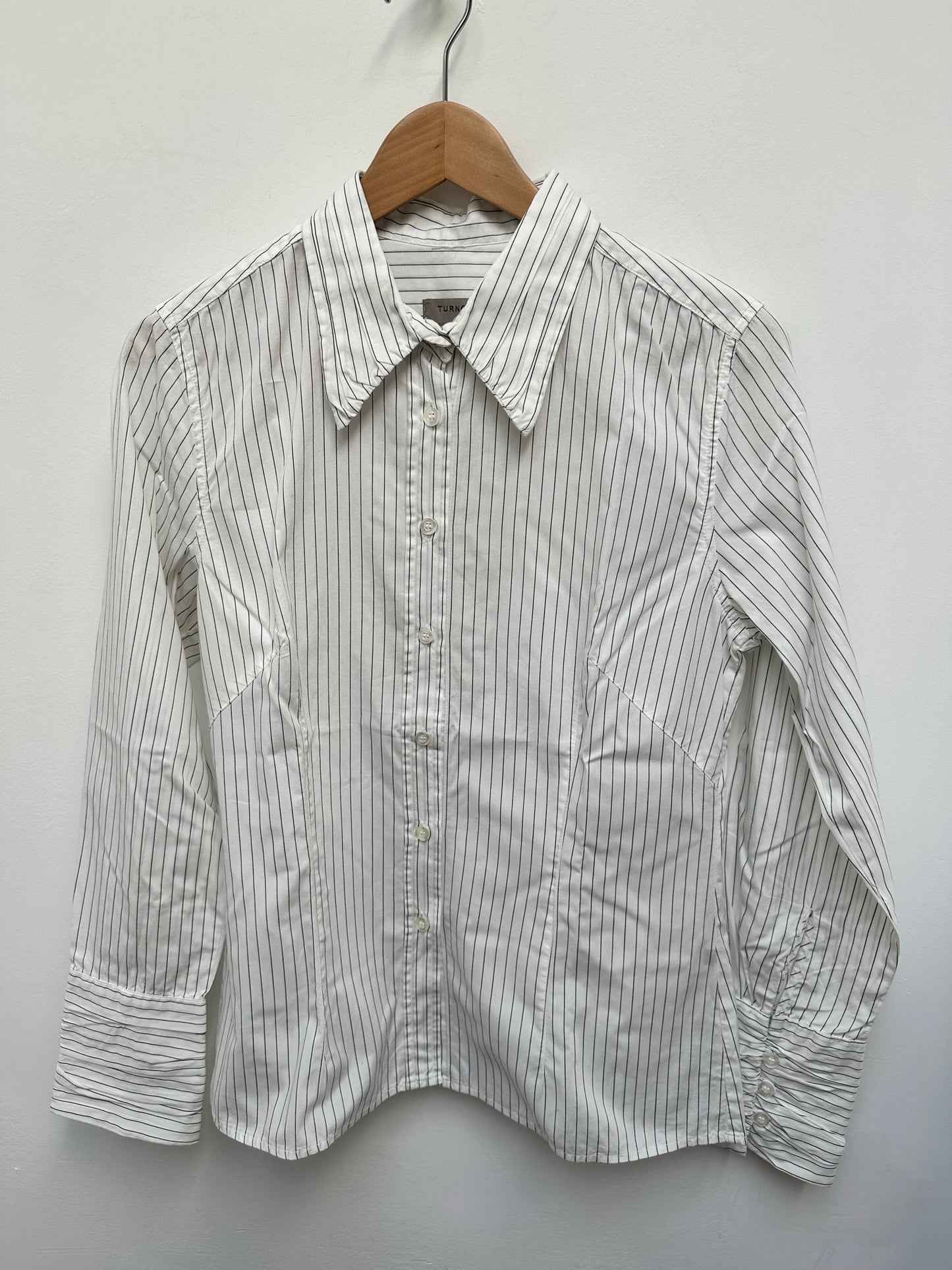 Turnover witte streep blouse maat 40