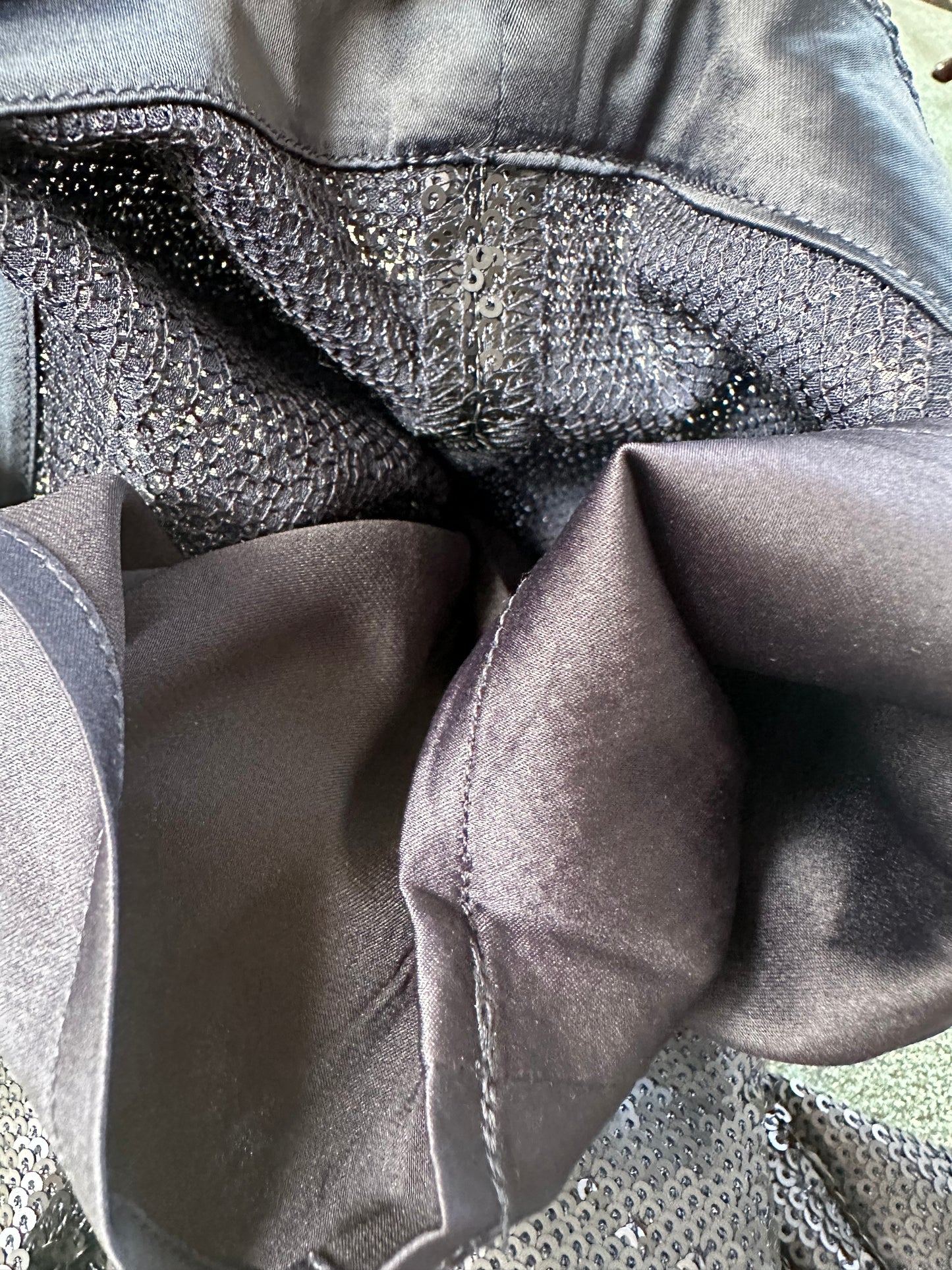 Uterqüe blauwe broek met sequins maat S