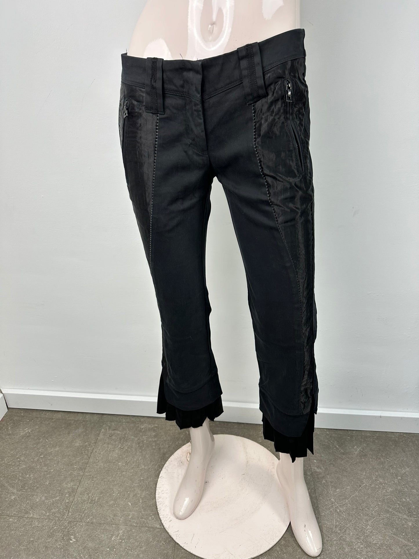 Marithé et François Girbaud cropped broek met ruches maat M