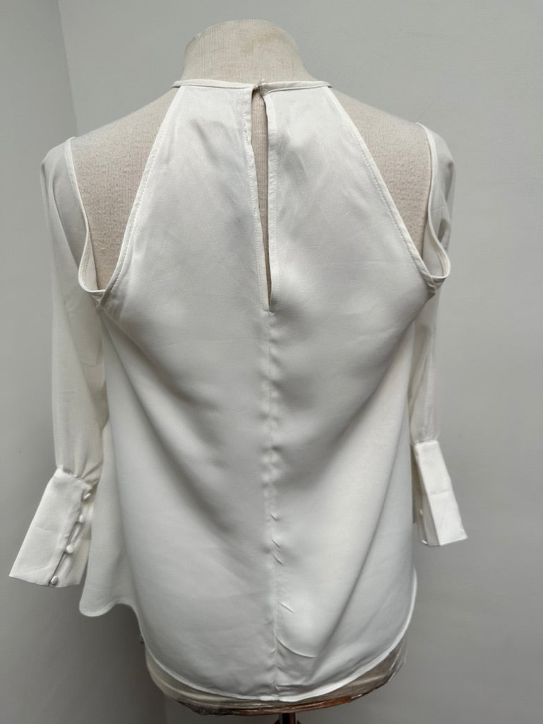 Zara top met cutouts wit maat M