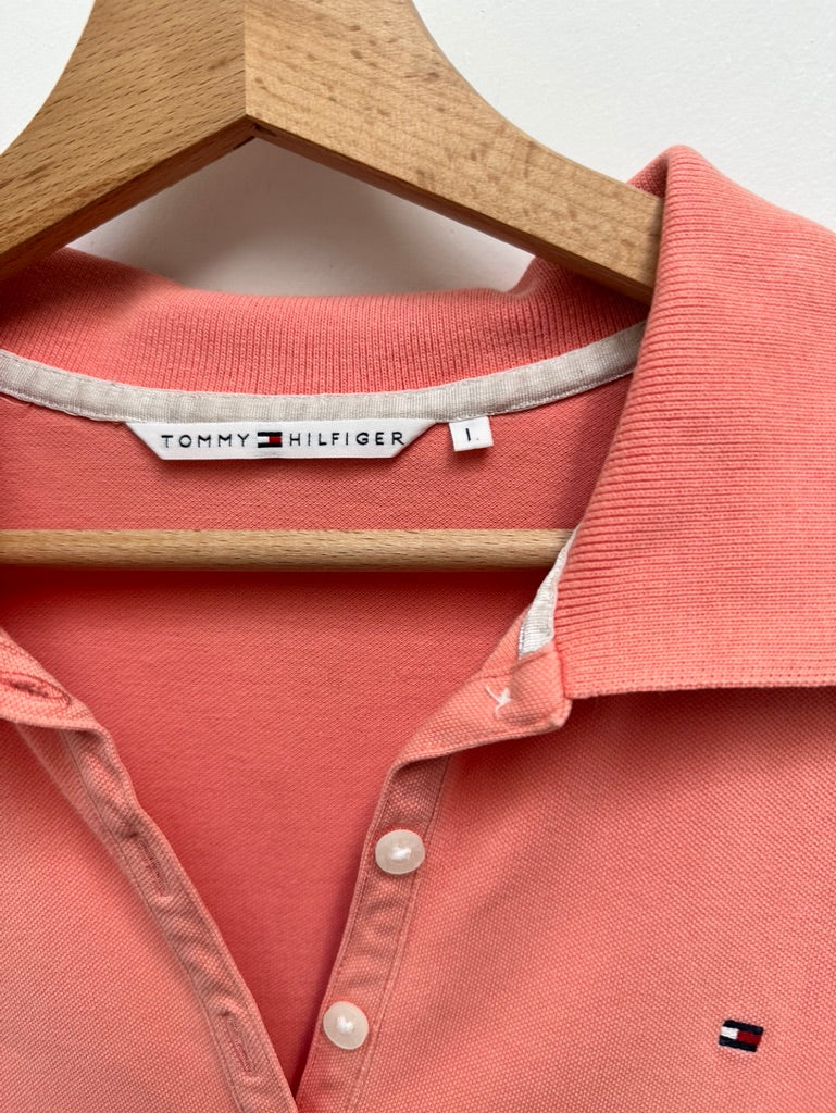 Tommy Hilfiger roze polo met 3/4 mouw maat L