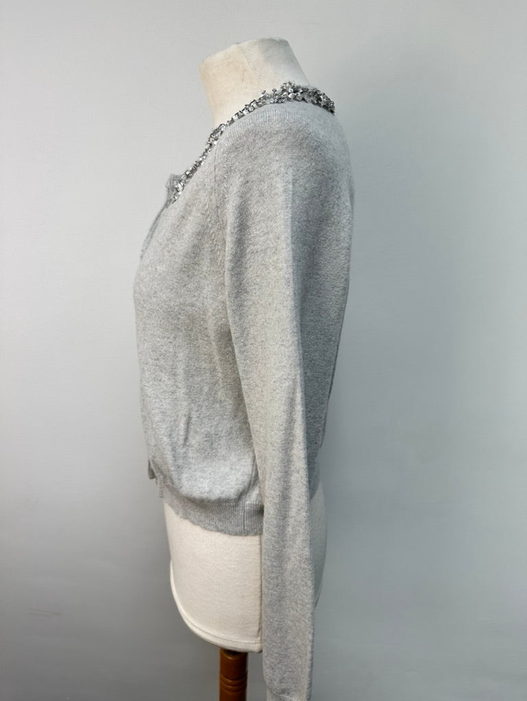 Blumarine Blugirl grijs vestje met kraaltjes maat 38