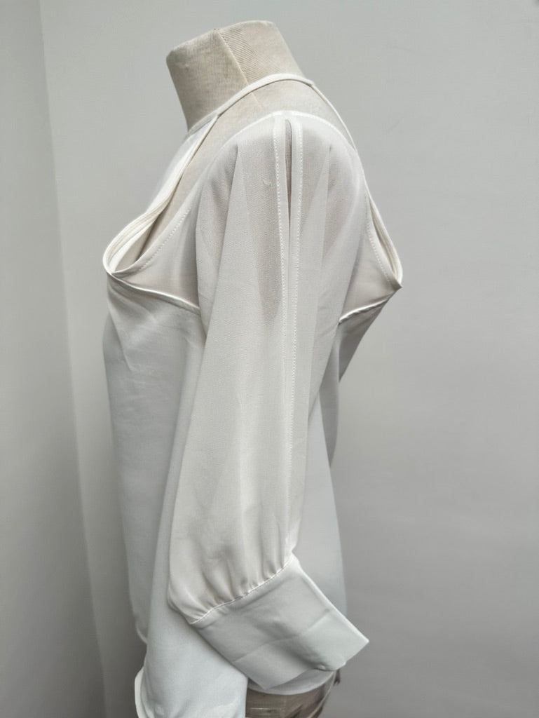 Zara top met cutouts wit maat M