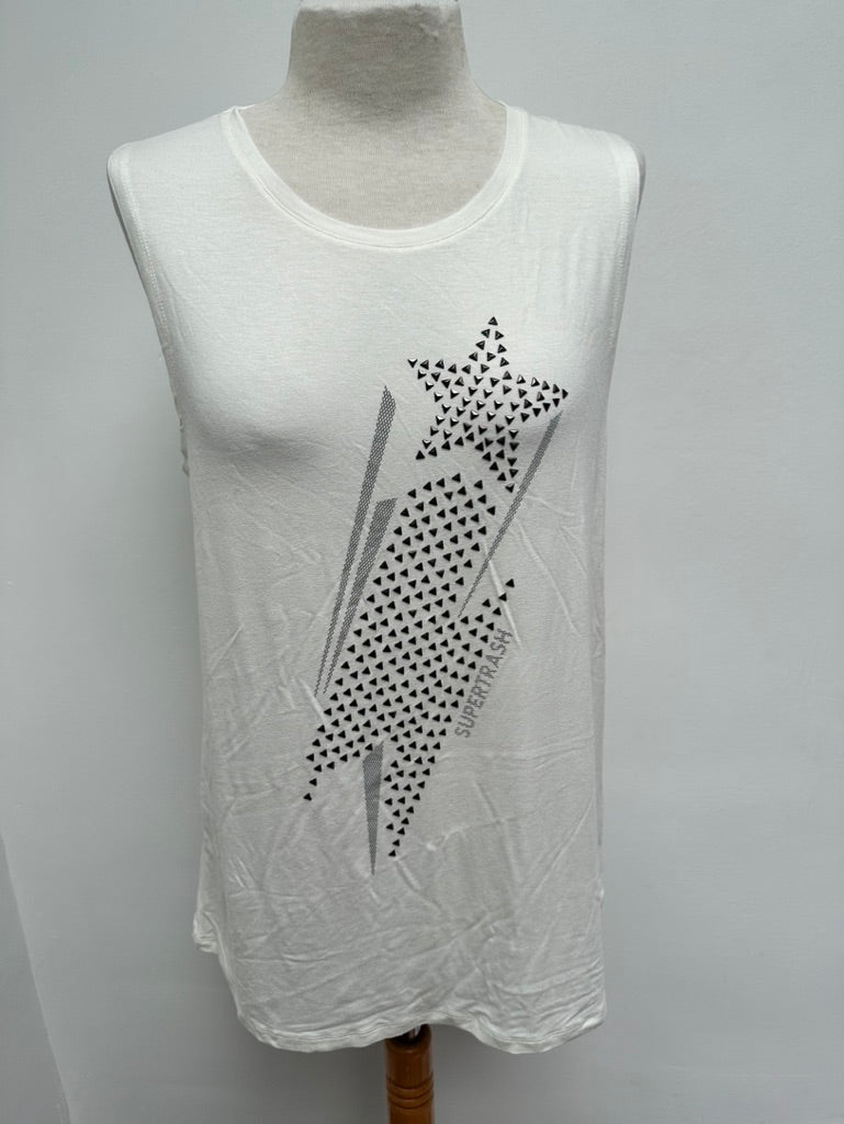Supertrash mouwloze top wit maat XL