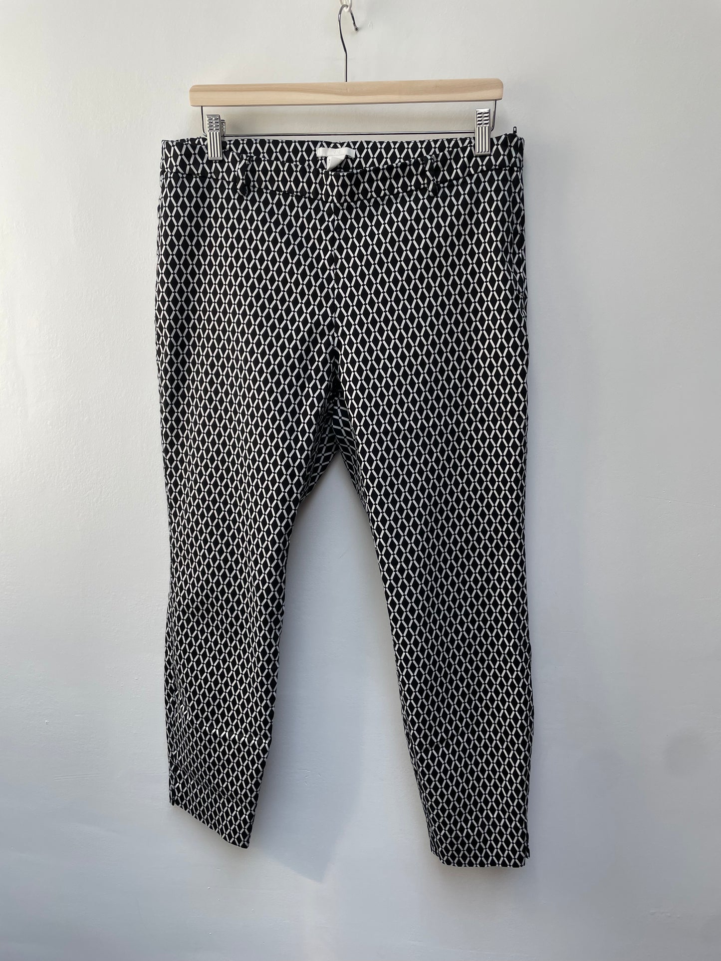 H&M cropped chino zwart/wit maat 44