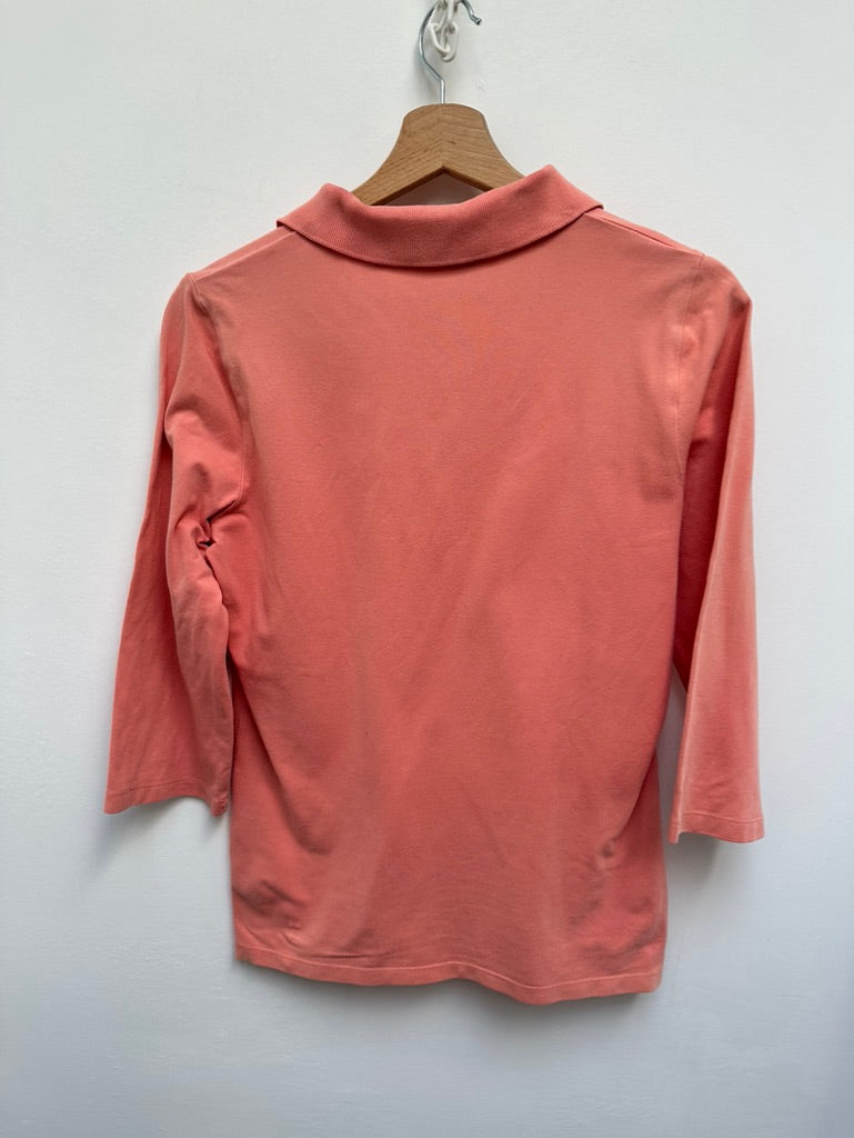 Tommy Hilfiger roze polo met 3/4 mouw maat L