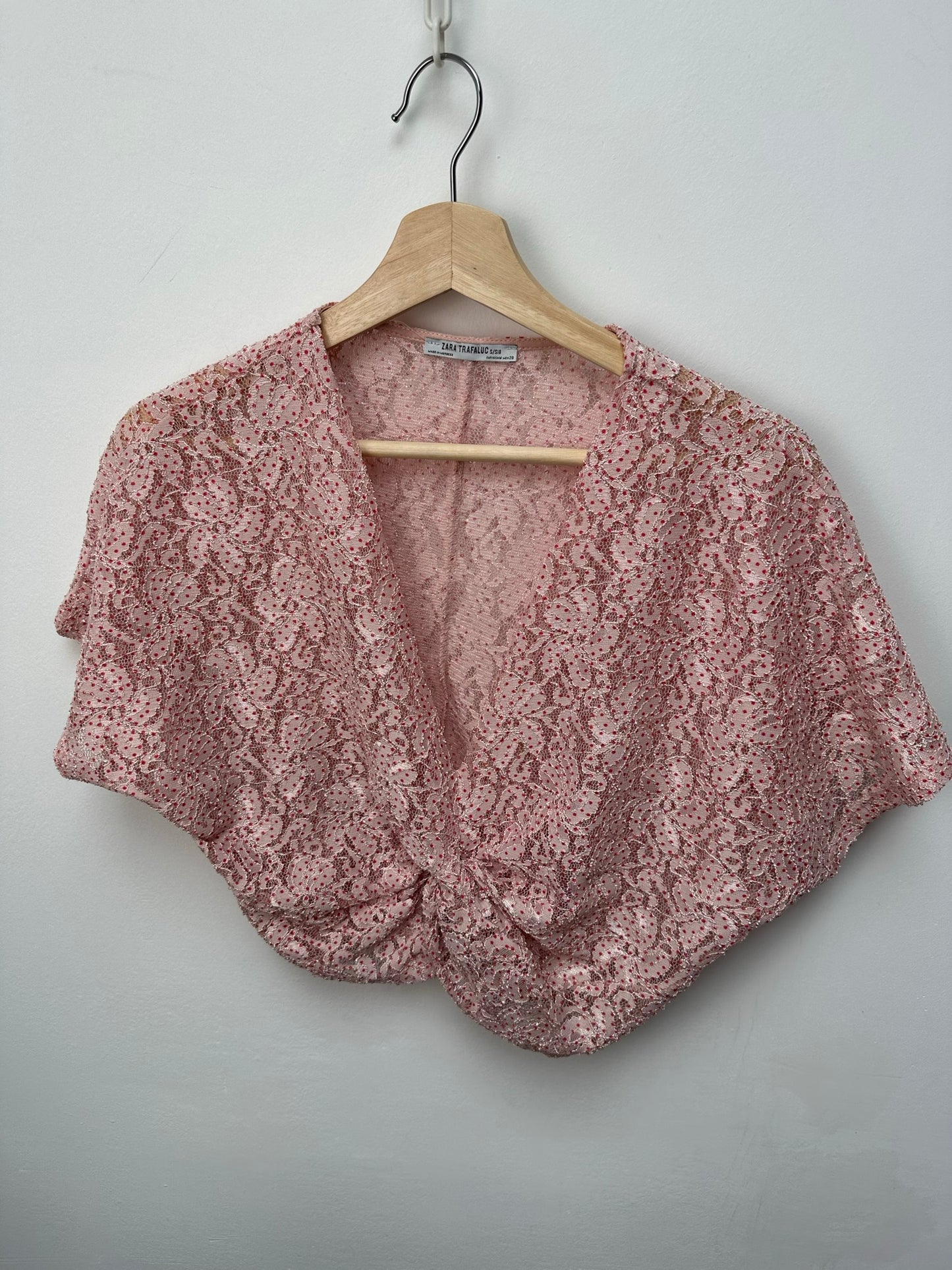 Zara roze cropped top maat M