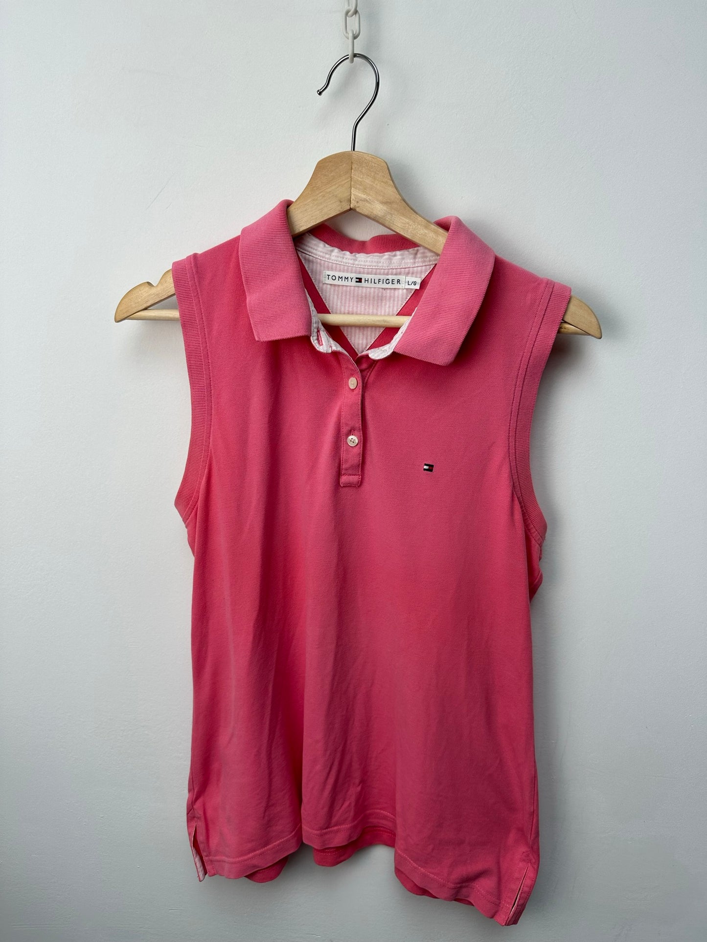 Tommy Hilfiger mouwloze polo roze maat L