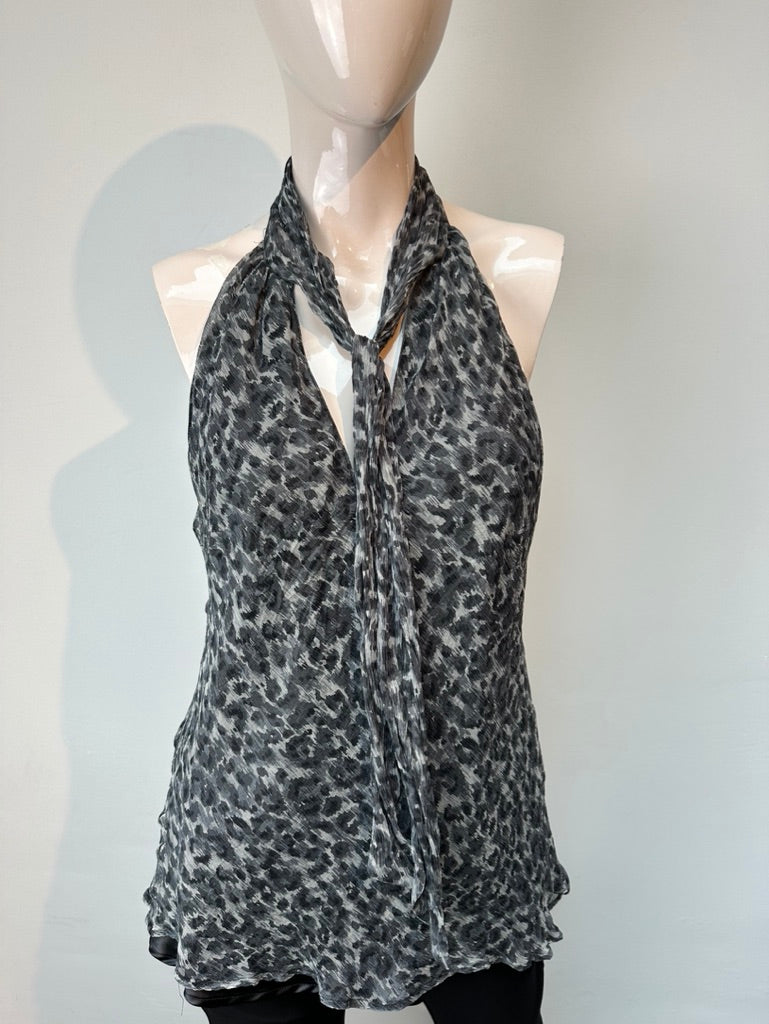 Louisa Cerano top in animal print grijs/zwart maat 42