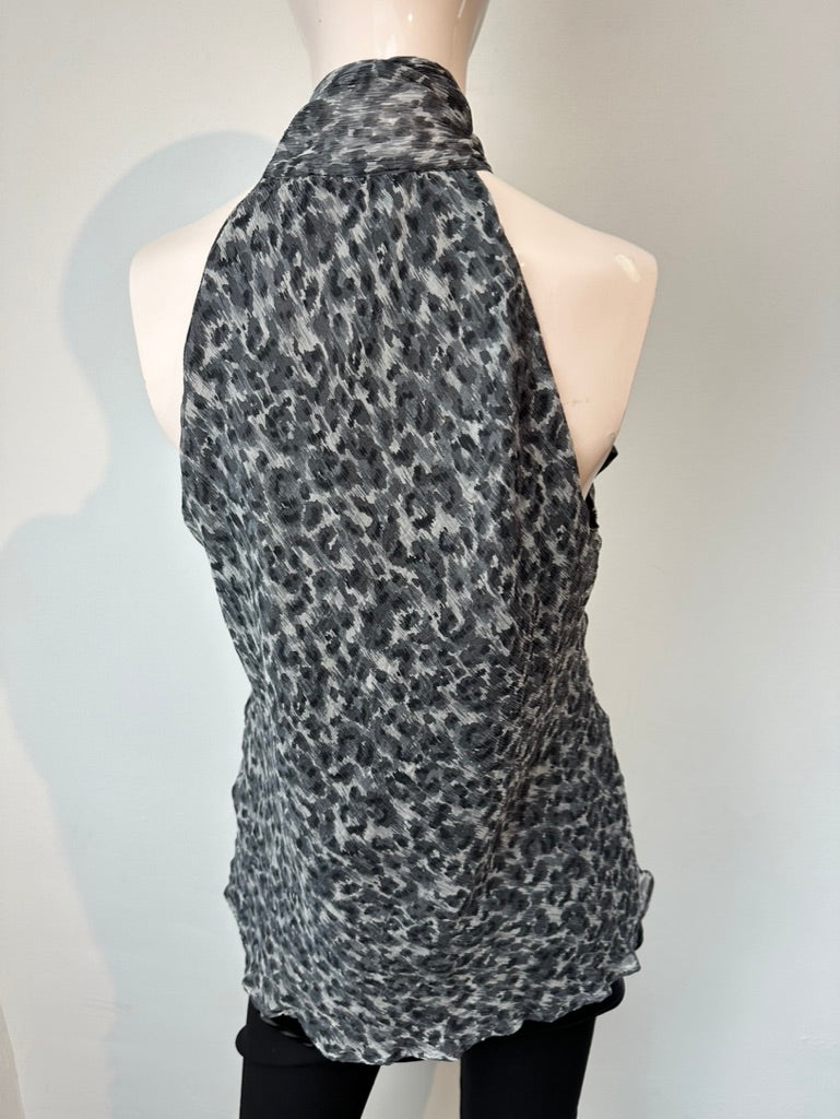 Louisa Cerano top in animal print grijs/zwart maat 42