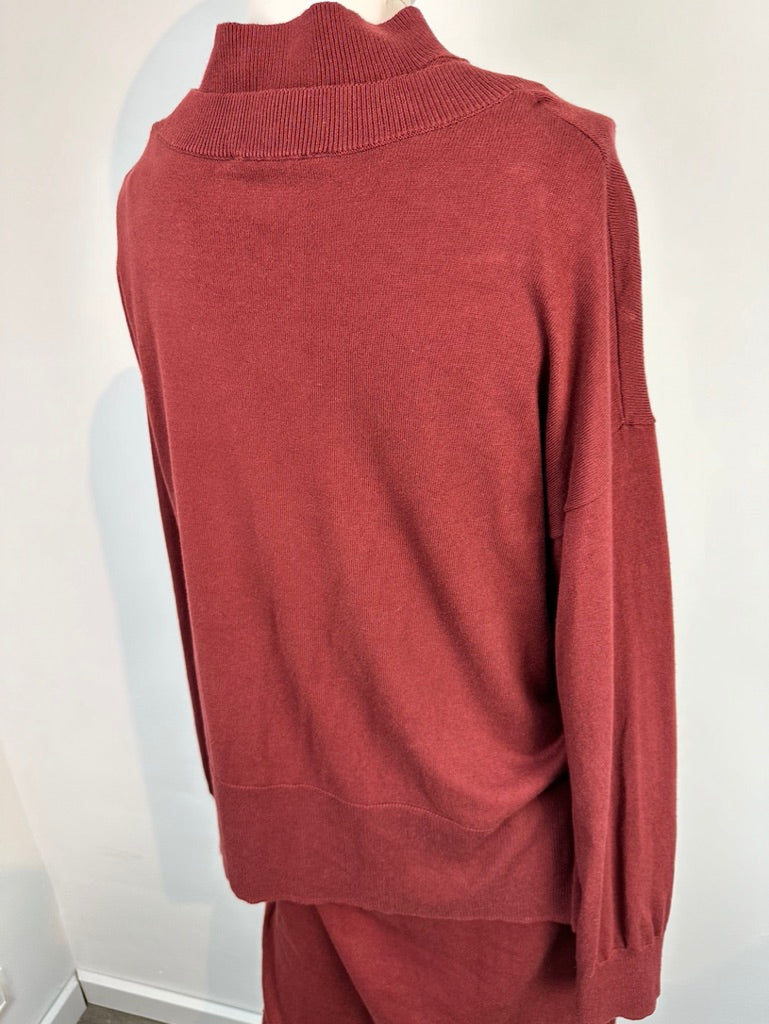 EDC by Esprit bordeauxrode jurk tweelaags maat M