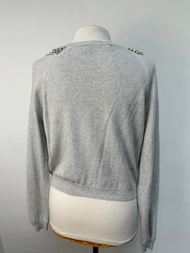 Blumarine Blugirl grijs vestje met kraaltjes maat 38