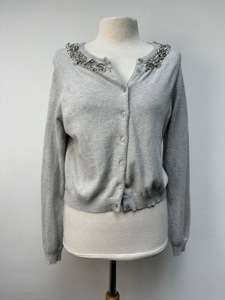 Blumarine Blugirl grijs vestje met kraaltjes maat 38
