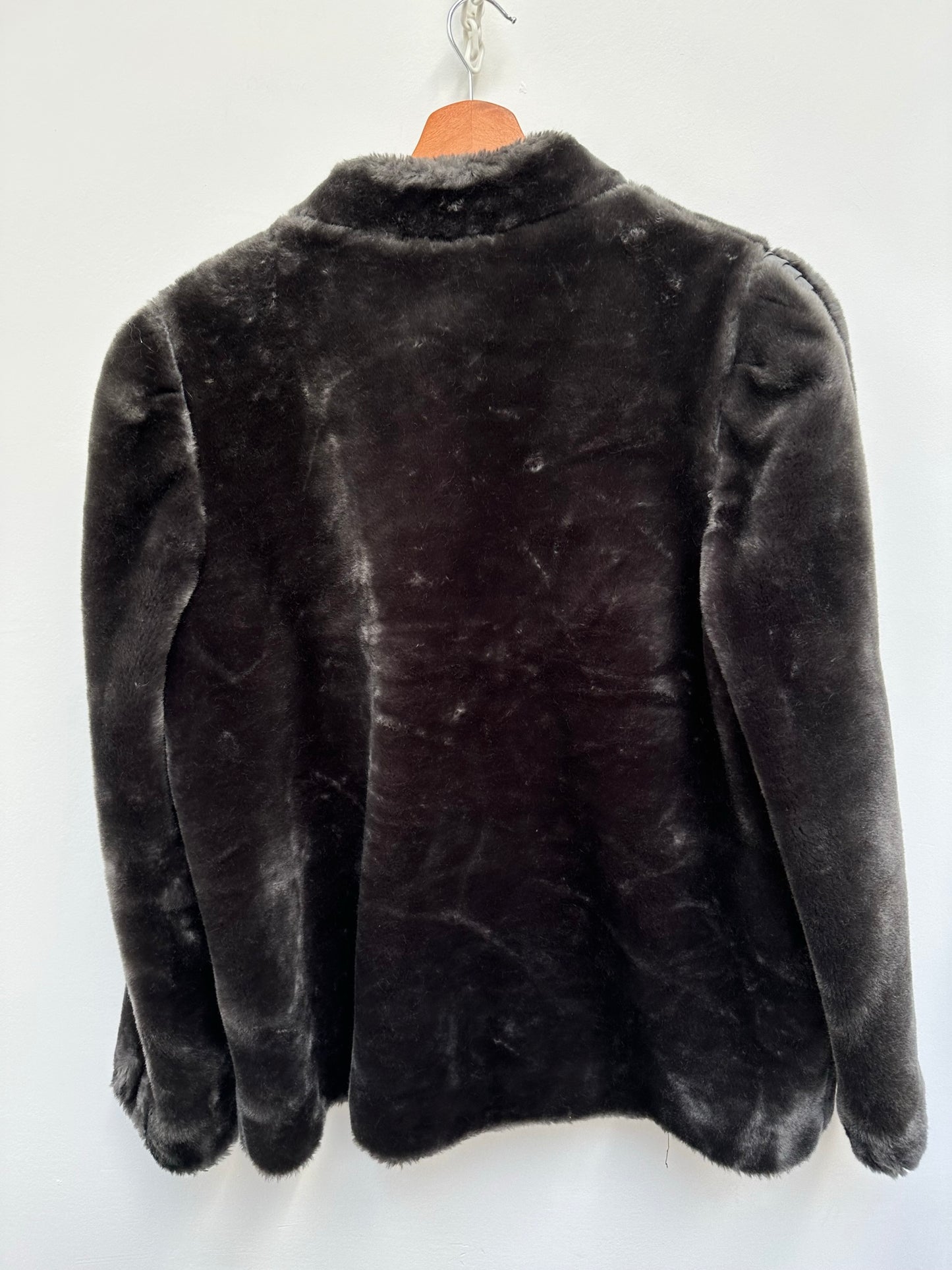 Outerlayers vintage fake fur jas grijs maat XL