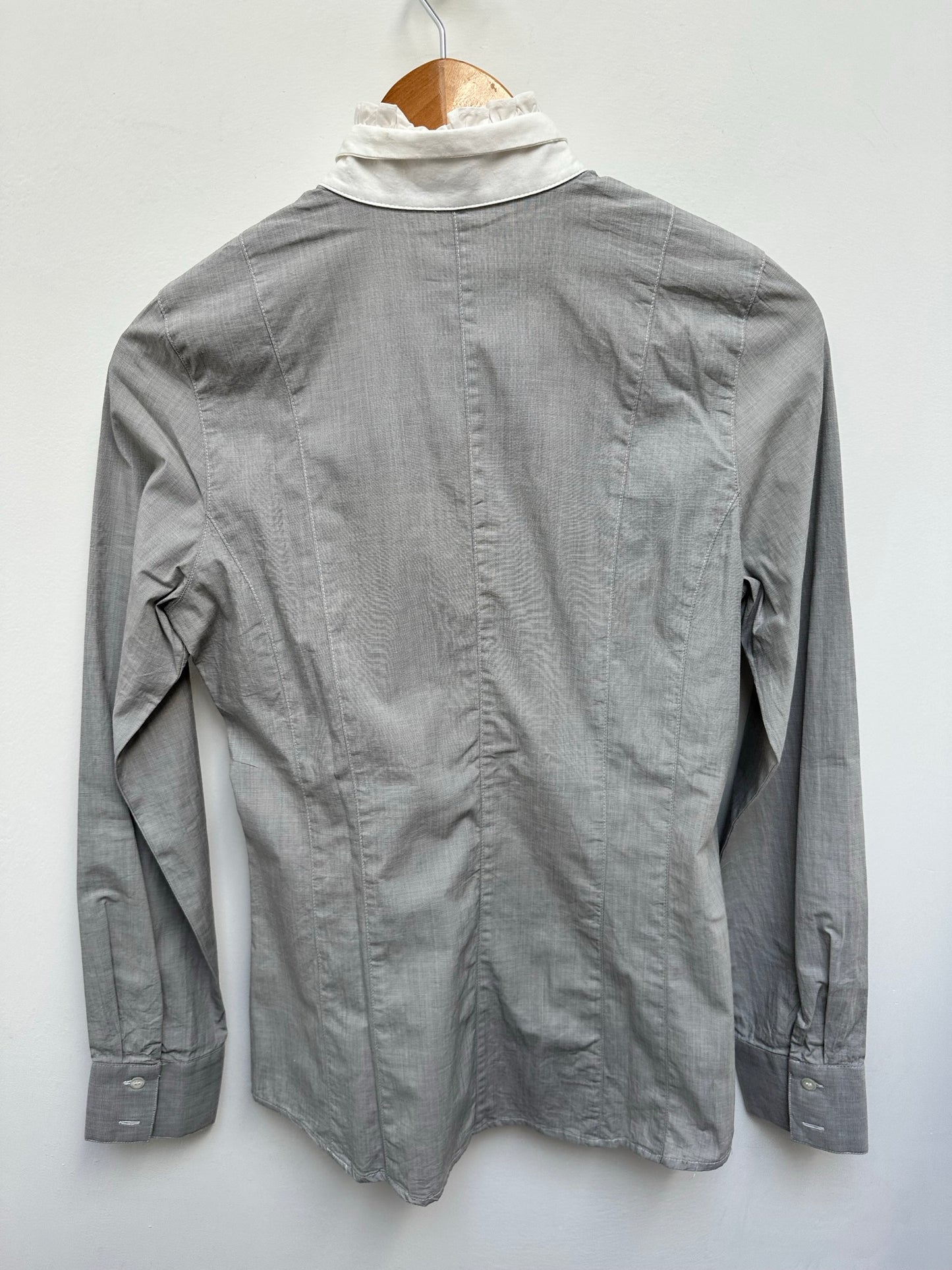 Purdey grijze blouse met witte kraag maat 36